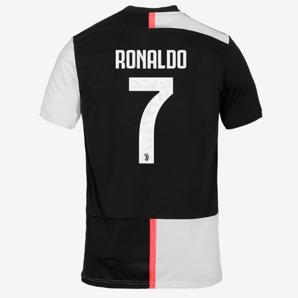 Camiseta Juventus NO.7 Ronaldo Primera 2019-2020 Blanco Negro